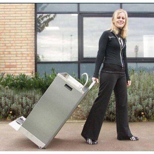 CHRselect Lavabo Portable Inox | Avec Commande aux Pieds | Inclus 2 Jerrycans de 13 Litres