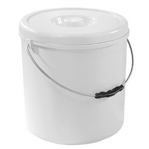 Emga Seau Plastic Blanc | avec Couvercle | Disponibles en 4 Tailles