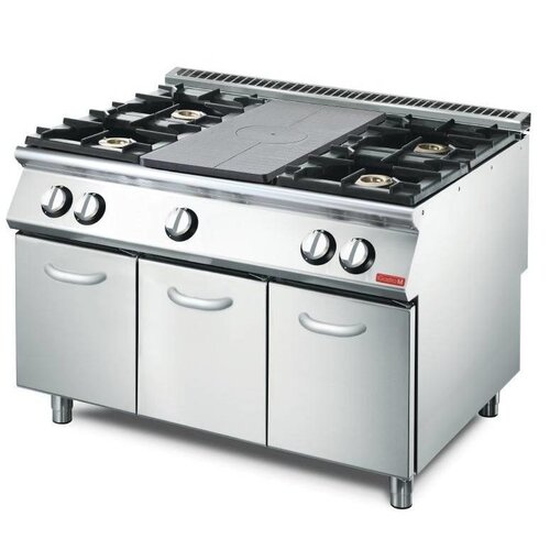 Gastro M Plaque Coup de Feu à Gaz | Gastro M Serie700 | Pas de PORTES | 4 Feux Vifs |23,9kW | 1200x700x850(h)mm