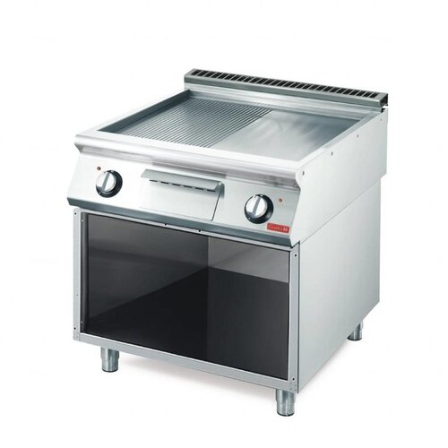 Gastro M Fry-Top Électrique INOX | Plaque Lisse/Rainurée | 10,8kW/400V | Gastro M | 800x700x850(h)mm