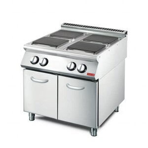 Gastro M Fourneau Électrique INOX | 4 Plaques | Gastro M Serie 700 | 10,4kW/400V | 800x700x850(h)mm