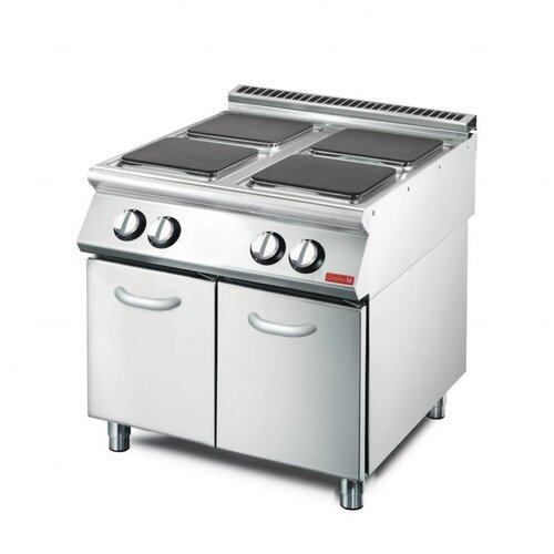 Gastro M Fourneau Électrique INOX | 4 Plaques | Gastro M Serie 700 | 10,4kW/400V | 800x700x850(h)mm