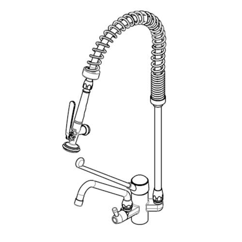 Gastro M Douchette avec Puisage | Petit Modèle Monotrou  | Commande Mains Libres