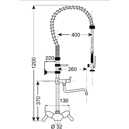 Gastro M Douchette avec Puisage | Grand Modèle Monotrou | Col de Cygne | Gastro M