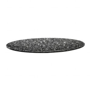 Topalit Plateau de Table Rond | Topalit Smartline | 80cm  |Granite Noir