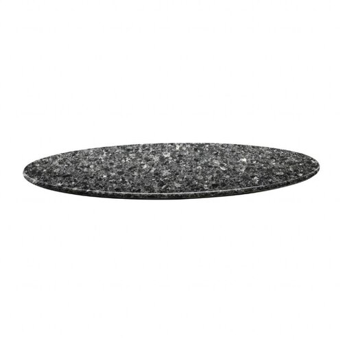 Topalit Plateau de Table Rond | Topalit Smartline | 80cm  |Granite Noir