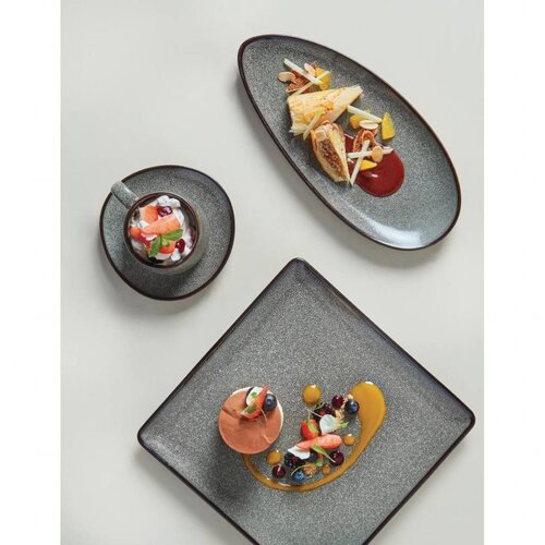 Olympia Assiettes Carrées Olympia Mineral | 230mm | Lot de 6