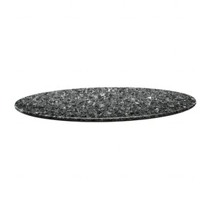 Topalit Plateau de Table Rond | Topalit Smartline | 70cm | Granite Noir