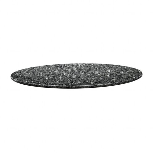Topalit Plateau de Table Rond | Topalit Smartline | 70cm | Granite Noir