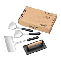 Kit Plancha | 4 Ustensiles Deglon | Inox et Fonte