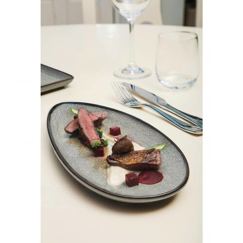 Olympia Assiettes Feuille Olympia Mineral | 145x305mm | Lot de 6