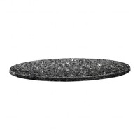 Plateau de Table Rond | Topalit Classic Line | Granite Noir | Disponible en 3 tailles