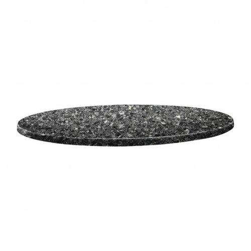 Topalit Plateau de Table Rond | Topalit Classic Line | Granite Noir | Disponible en 3 tailles