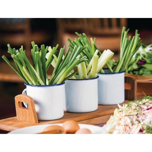 Olympia Grand Mug à Soupe en Acier Émaillé | 670ml | 110x146x(H)100mm  Lot de 6