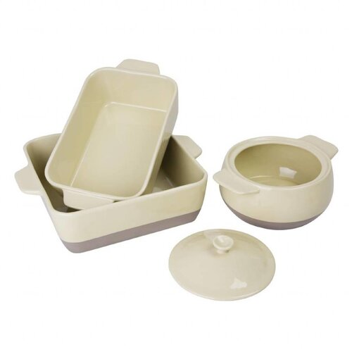 Olympia Cocotte Ronde Crème/ Taupe | 1,8 Litres | Avec Couvercle | Par Pièce