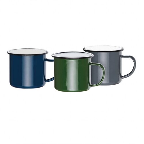 Olympia Mugs en Acier Émaillé | 350ml | Disponibles en 3 Couleurs | Lot de 6