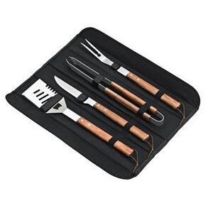 CHRselect Kit Barbecue | 4 ustensiles | Deglon | Couteau et Fourchette à Viande | une Pince et une Spatule