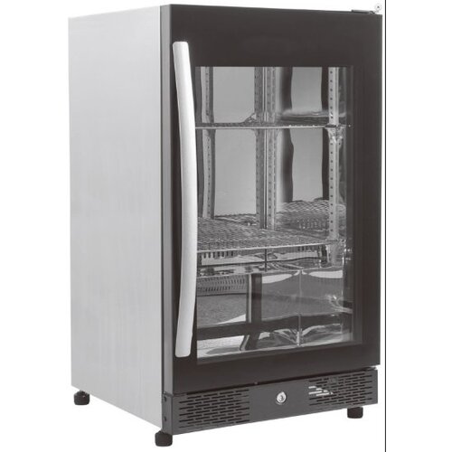 Combisteel Arrière-Bar Noir | Simple Porte Vitrée | 98 Litres | 500x500x(h)840mm