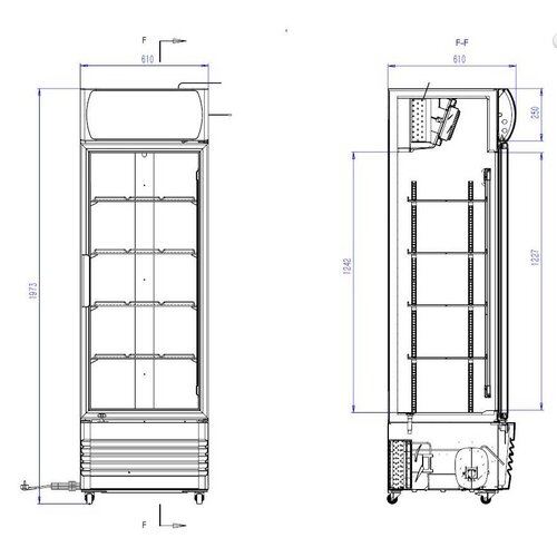 Combisteel Vitrine Réfrigérée | 1 Porte | 360 Litres | 610x610x(h)1973mm