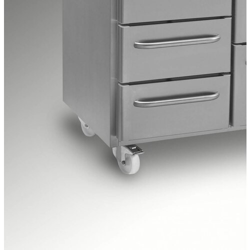 Gram Comptoir Réfrigérateur | INOX | 2 Portes + 2+2 Tiroirs | Gram GASTRO 07 K 2207 CSG A DL | DL | 2D | 2D L2 | 2163x700x885 | 950(h)mm