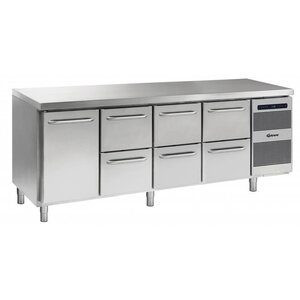 Gram Comptoir Réfrigérateur | INOX | 1 Porte + 2+2+2 Tiroirs | Gram GASTRO 07 K 2207 CSG A DL | 2D | 2D | 2D L2 | 2163x700x885 | 950(h)mm
