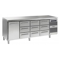 Comptoir Réfrigérateur | INOX | 1 Porte + 3+3+3 Tiroirs | Gram GASTRO 07 K 2207 CSG A DL | 3D | 3D | 3D L2 | 2163x700x885 | 950(h)mm