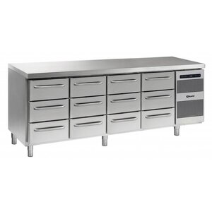 Gram Comptoir Réfrigérateur | INOX | 4x3 Tiroirs | Gram GASTRO 07 K 2207 CSG A 3D | 3D | 3D | 3D L2 | 2163x700x885 | 950(h)mm