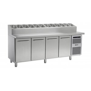 Gram Comptoir Pizza | INOX | 4 Portes + 12 x 1 | 3 GN | Gram GASTRO 07 K 2207 CSG PT DL | DL | DL | DR L2 | 2163x800x1131 | 1196(h)mm