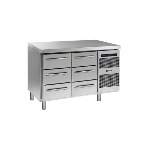 Gram Comptoir Réfrigéré 3 + 3 Tiroirs | Gram GASTRO 07 K 1407 CSG A 3D | 3D L2 | 345L | 1289x700x885 | 950(h)mm