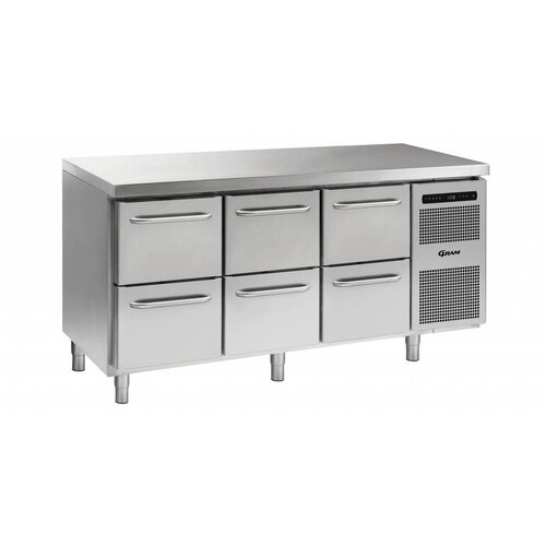 Gram Comptoir Réfrigéré | 3 x 2 Tiroirs | Gram GASTRO 07 K 1807 CSG A 2D | 2D | 2D L2 | 506L | 1726x700x885 | 950(h)mm
