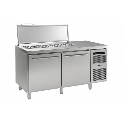 Gram Saladette | INOX | 2 Portes | Gram GASTRO 08 K 1808 CSG SL DR DR L2 | 586L | 1698x800x885 | 950(h)mm