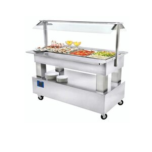 Diamond Buffet - Salad Bar Réfrigéré | 4x GN 1/1-150mm | Bois Blanc