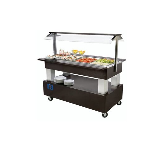 Diamond Buffet - Salad Bar Réfrigéré | 4x GN 1/1-150mm | Bois Wengé