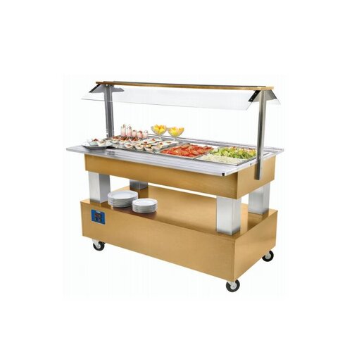 Diamond Buffet - Salad Bar Réfrigéré | 4x GN 1/1-150mm | Bois Clair
