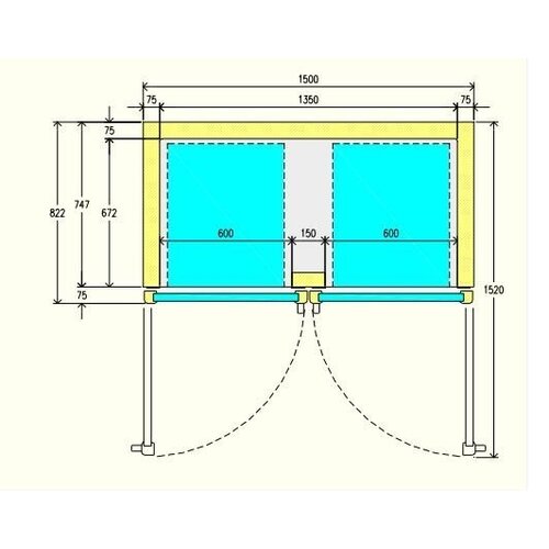 Diamond Congélateur Portes Vitrées | 1400 Litres | 3x GN2/1 | 1540x820x2025(h)mm