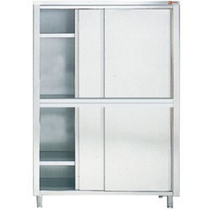 Diamond Armoire de Rangement Vaisselle | INOX | 4 Portes Coullissantes | 1200x600x2000(H) mm