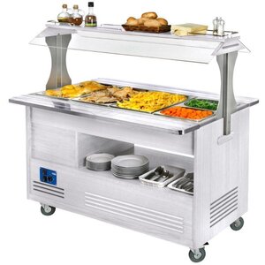 Diamond Buffet Chauffant | Bain Marie | 4x GN 1/1-150mm | Bois Blanc Diamond Buffet Chauffant | Bain Marie | 4x GN 1/1-150mm | Bois Blanc