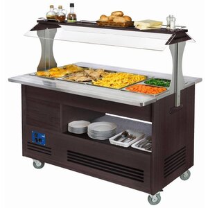 Diamond Buffet Chauffant | Bain Marie | 4x GN 1/1-150mm | Bois Wengé Diamond Buffet Chauffant | Bain Marie | 4x GN 1/1-150mm | Bois Wengé