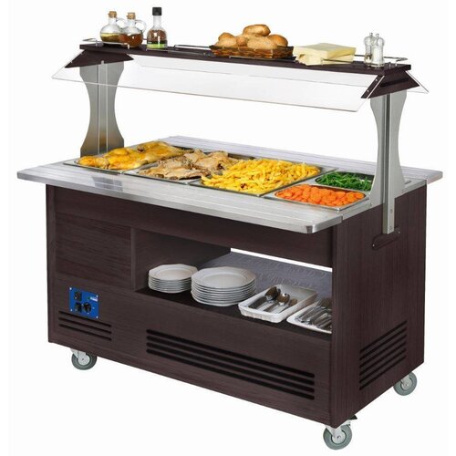 Diamond Buffet Chauffant | Bain Marie | 4x GN 1/1-150mm | Bois Wengé Diamond Buffet Chauffant | Bain Marie | 4x GN 1/1-150mm | Bois Wengé