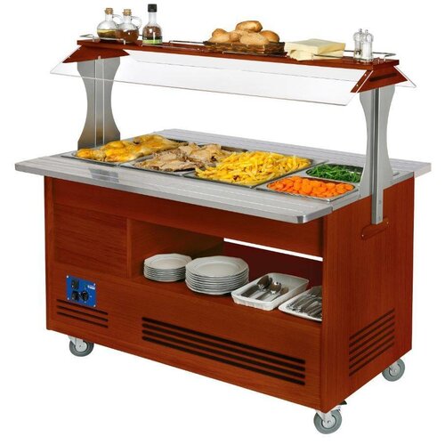 Diamond Buffet Chauffant | Bain Marie | 4x GN 1/1-150mm | Bois Acajou Diamond Buffet Chauffant | Bain Marie | 4x GN 1/1-150mm | Bois Acajou