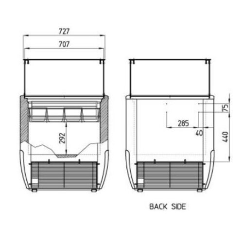 Diamond Comptoir Présentoir pour Crème Glacée | pour 4 Glacières | 170 litres | 780x640xh1185mm