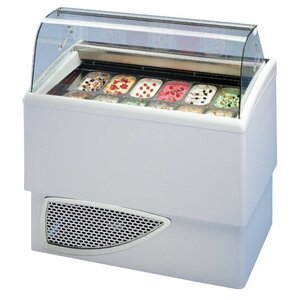 Diamond Comptoir Présentoir Ventilé pour Crème Glacée | 6+6 Bacs | -16-18 C | Roulettes Pivotantes | 1184x773x(h)1225mm