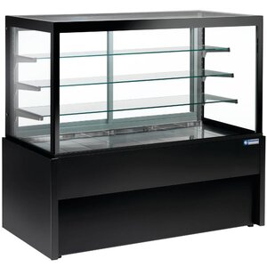 Diamond Comptoir Vitrine Panoramique Ventilé | 4 niveaux | 780x(h)1380mm | Noir | 3 Largeurs disponibles