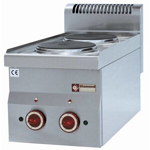 Diamond Cuisinière | Electrique | 2 Plaques 180 mm | de Table 230V | 2x 2 kW