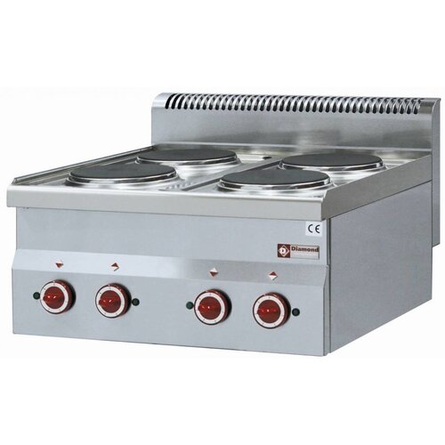 Diamond Cuisinière | Electrique | 4 Plaques | de Table | INOX | 2 x 230V | 2 kw | 180 mm Diamond Cuisinière | Electrique | 4 Plaques | de Table | INOX | 2 x 230V | 2 kw | 180 mm