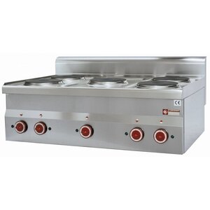 Diamond Cuisinière | Electrique | INOX | 2 kw | 5 Plaques | de Table | 230V | 180 mm