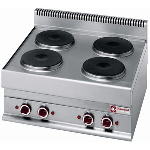 Diamond Cuisinière | Electrique | INOX | 2,6 kw | 4 Plaques | de Table | 400V