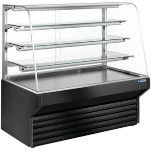 Diamond Comptoir Vitrine Réfrigéré | Noir | 4 Niveaux -790x(h)1330mm | 3 Largeurs