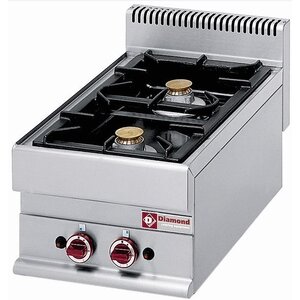 Diamond Cuisinière | Gaz | de Table | 2 Feux | 5 kw + 3,6 kw | 400x650x(h)280mm Diamond Cuisinière | Gaz | de Table | 2 Feux | 5 kw + 3,6 kw | 400x650x(h)280mm