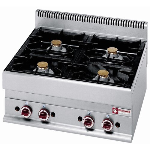 Diamond Cuisinière | Gaz | de Table | 4 Feux | 5kw + 3,6kw | 700x650x(h)280mm Diamond Cuisinière | Gaz | de Table | 4 Feux | 5kw + 3,6kw | 700x650x(h)280mm